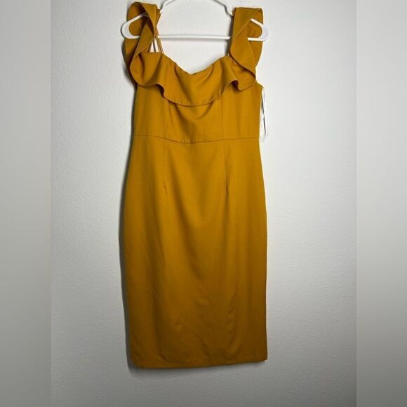 Ava. Ruffle Bustier Mini Dress Size L Sleeveless Zipped Lined - Picture 4 of 16